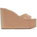 Pink Platform Wedge Mules