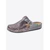 Pantolette, Damen, Gr. 39, rosa (anthrazit), Leder, modisch, Schuhe Hausschuh Clog