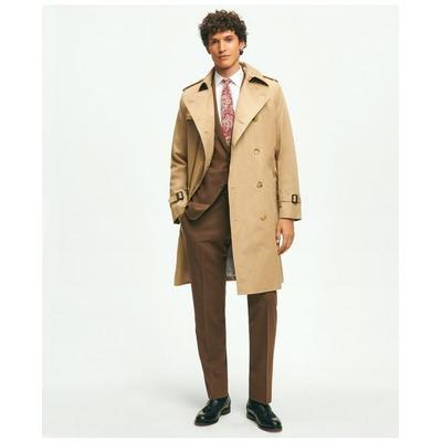 Brooks Brothers Men's Supima Cotton Gabardine Trench Coat | Khaki | Size XS