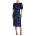 Adel Sequin Lace Cocktail Midi Dress - Blue - JS Collections Dresses