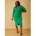 Plus Size Split Sleeved Ruched Bodycon Dress