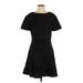 Chelsea28 Casual Dress - A-Line Crew Neck Short sleeves: Black Print Dresses - Women's Size Medium