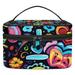 Peace Pattern Relavel Cosmetic Tote Bags Printed Design Large Capacity Makeup Bag Makeup Organizer Travel Cosmetic Pouch Toiletry Case Handbag for Daily Use