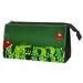 OWNTA Green Christms Pattern Makeup Organizer Travel Pouch: Lightweight Microfiber Leather Cosmetic Bag