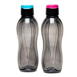 Tupperware Aquasafe Xtreme Plastic Bottle - 1L Set of 2 (Black Blue Pink)