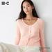 Women's Lace Round Neck Long-Sleeve Short Cardigan | Pink | Medium | UNIQLO US