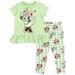 Disney Minnie Mouse Floral Toddler Girls Peplum T-Shirt and Leggings Outfit Set Green 5T