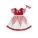 TheFound Toddler Baby Girls Christmas Dress Elegant Short Sleeve Sequin Mini Dress Casual Party Dress with Headband