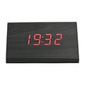 TriÃ¡ngulo Reloj Despertador Digital Reloj Despertador Inteligente multifunciÃ³n electrÃ³nico de Madera Reloj de Escritorio LED con Pantalla de Tiempo de Humedad de Temperatura(Madera negra + luz roja)