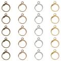 13mm Alloy Round Earrings Simple Plain Hooks and Buckles DIY Jewelry Accessories Pendants (mixed Colors) 20pcs Open Beading Hoop Parts Metallic Line Connector Fringe Gift for Wife Frame