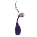 Bells Pendant Accessories Round Seal Bright Colored Japanese Water Bells Wrinkle Grain Copper Bells with Hanging Tassel for DIY Backpack Phone Case Pendant (Purple Bell and Tassel)