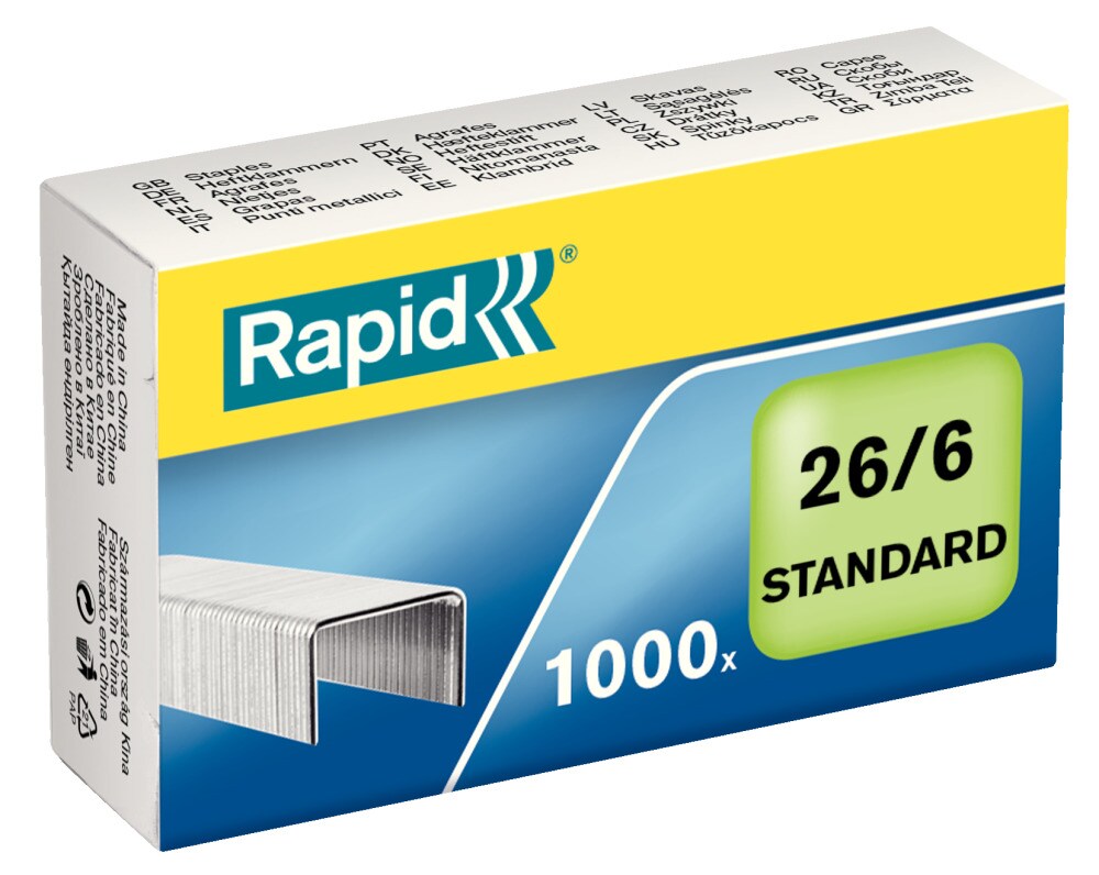 Rapid® 24861300 Heftklammern 26/6 Standard, verzinkt, 1000 Stück Image