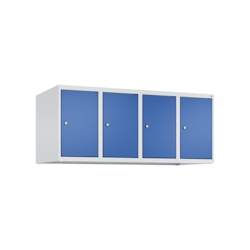 C+P Aufsatzschrank Classic PLUS, 4 Abteile, HxBxT 50x120x50cm, Zylinderschloss, Hellgrau/Enzianblau von PROREGAL Image