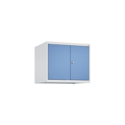 C+P Doppelter Aufsatzschrank Classic PLUS, 2 Abteile, HxBxT 50x60x50cm, Zylinderschloss, Hellgrau/Fernblau von PROREGAL Image