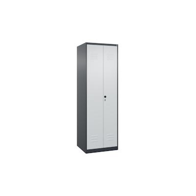 C+P Aufbewahrungs Doppel-Spind Classic PLUS, 2 Abteile, 5 Fachböden, HxBxT 185x60x50cm, Sicherheitsdrehriegel, Anthrazit von PROREGAL Image