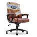 Executive High Back Office Chair with Lumbar Support Ergonomic Upholstered Swivel Gaming Friendly Design, Bonded Leather