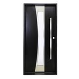 KaMic 36" x 80" PU Composite Interior Single Door Left-Hand Inward Swing Black