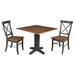 36" Solid Wood Square Dual Drop Leaf Dining Table with 2 Dining Chairs