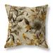 Gold And Vanilla Exquisite Floral Breeze Indoor/Outdoor Throw Pillow Zipper