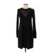 Ann Taylor LOFT Casual Dress - Sweater Dress: Black Dresses - Women's Size X-Small