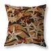 Umber And Red Starfish Sway Faux Suede Throw Pillow