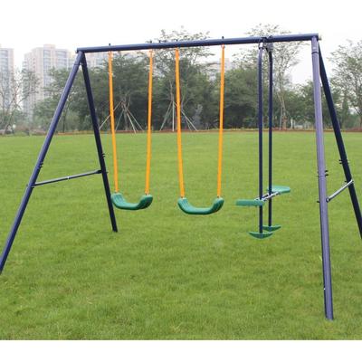 Outdoor Backyard Metal Swing Activity Set with Glider for Kid Children