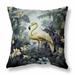Green And Yellow Tropical Flamingo Haven Faux Suede Throw Pillow Zipper