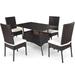 5 Piece Outdoor Patio Rattan Dining Furniture Set