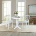 36 in Round Counter Height Extension Dining Table with 12 in Leaf and Stools in White