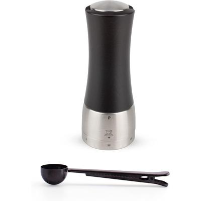 Peugeot Madras U'Select Shaftless 6-1/2-Inch Pepper Mill Gift Set, Chocolate - With Stainless Steel Spice Scoop & Clip