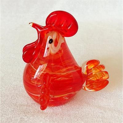 Red Rooster Glass Paperweight