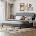 Elegant Design Upholstered King Size Platform Bed