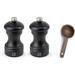 Peugeot Bistro 4 Inch Salt & Pepper Mill Gift Set, Black Matte - With Wooden Spice Scoop