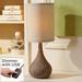Rustic Table Lamp 31 1/4" Tall Bronze Hammered USB Dimmer Cord Bedroom - 12" x 31"