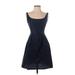 Watters & Watters Casual Dress - A-Line: Blue Solid Dresses - Women's Size 0