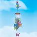 Solar Lighted Butterfly Windchime with Bells - 5.25 x 34 x 5.25