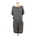 Max Studio Casual Dress - DropWaist Scoop Neck Short sleeves: Gray Marled Dresses - Women's Size Small