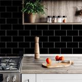 Merola Tile Park Slope Subway Glossy Black 3" x 6" Ceramic Wall Tile - Case (86 Tiles)