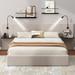 Beige Full Size Storage Bed with Hydraulic Storage System, 2 Shelves & USB