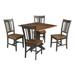 36" Solid Wood Square Dual Drop Leaf Dining Table with 4 Dining Chairs