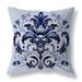 Blue And Beige Vintage Veil Indoor/Outdoor Throw Pillow