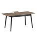 Anae 51-63 Inch Dining Table, Butterfly Leaf, Brown Wood Top, Black Legs