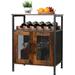 Wine Cooler with Removable Wine Rack, Coffee Bar Cabinet, Small Sideboard and Buffet, Rustic Brown - 13.4"D x 23.6"W x 31.1"H