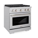 ZLINE 30 in. 4.2 cu. ft. 4 Burner Gas Range with Convection Gas Oven in Stainless Steel