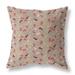 Grayish And Orange Songbird Flora Parade Indoor/Outdoor Throw Pillow Zipper