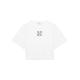 Off-white Bling Leaves Logo Cropped Cotton T-shirt - White And Black - L (UK14 / L)