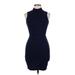 Parker Cocktail Dress - Bodycon Mock Sleeveless: Blue Print Dresses - New - Women's Size Large