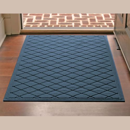 Abalynn Argyle Estates Doormat 52 x 34, 52 x 34, Navy