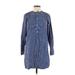 Polo by Ralph Lauren Casual Dress - Shift Mock 3/4 sleeves: Blue Print Dresses - Women's Size Medium