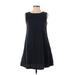 O by Organic Casual Dress - A-Line Crew Neck Sleeveless: Black Print Dresses - Women's Size 2